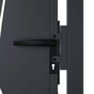 Градинска порта, антрацит, 100x125 см, дизайн с трева от стомана