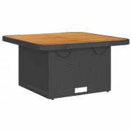 Градински лаундж комплект с възглавници 7 части черен полиратан