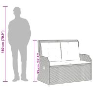 Градински лаундж комплект с възглавници 3 части сив полиратан