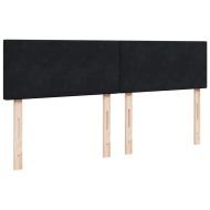 Боксспринг легло с матрак, черно, 200x200 см, кадифе