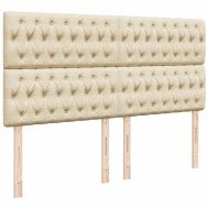 Боксспринг легло с матрак, кремаво, 200x200 см, плат