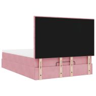 Османска легло с матраци и LED, розово, 140x200 см, кадифе