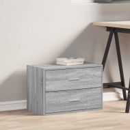 Шкаф с 2 чекмеджета сив сонома 60x31x40 см инженерно дърво
