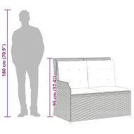 Накланяща се градинска пейка с възглавници сив полиратан