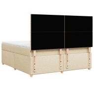 Боксспринг легло с матрак, кремава, 180x200 см, плат