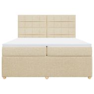 Боксспринг легло с матрак, кремаво, 200x200 см, плат