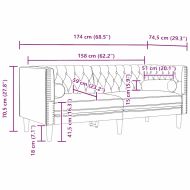 Диван за всекидневна 3 pcs Светлосиво 194 x 74,5 x 70,5 см