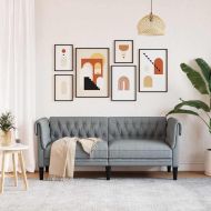 Диван Светлосиво 182,5 x 74,5 x 74,5 см Полиестер