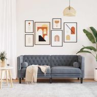 Диван Тъмен сив 174 x 74,5 x 70,5 см Кадифе