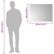 LED огледало за баня, 80x60 см