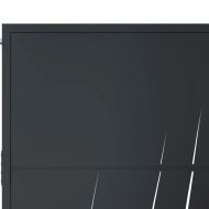 Градинска порта, антрацит, 100x75 см, дизайн с трева от стомана