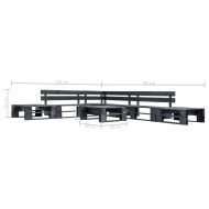 Градински мебели от палети 6 части черно дърво