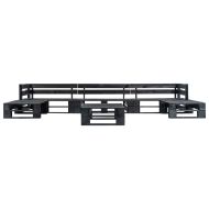 Градински мебели от палети 6 части черно дърво