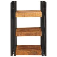 Нощно шкафче 2 pcs Кафяв и черен Солидно мангово дърво