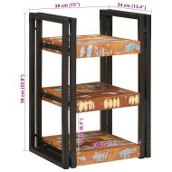 Нощно шкафче 2 pcs Кафяв и черен Масивна регенерирана дървесина