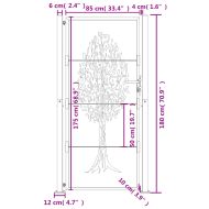 Градинска порта, антрацит, 100x175 см, стоманена, дизайн с дърво