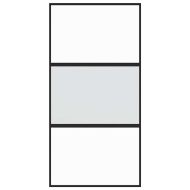 Плъзгаща се врата черна 102,5x205 см закалено стъкло и алуминий