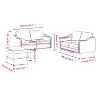 Комплект дивани 3 части с възглавници таупе текстил