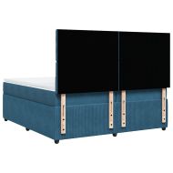 Боксспринг легло с матрак, синьо, 200x200 см, кадифе