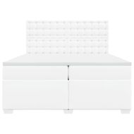 Боксспринг легло с матрак, бяло, 200x200 см, изкуствена кожа