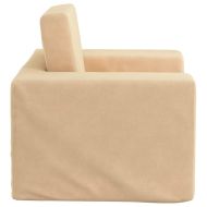 Детски диван-легло кремав мек плюш