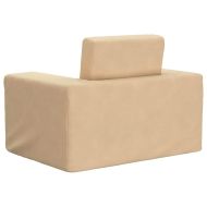 Детски диван-легло кремав мек плюш