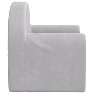 Детско диванче, светлосиво, мек плюш