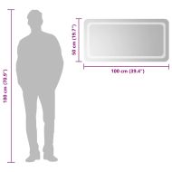 LED огледало за баня, 100x50 см