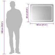 LED огледало за баня, 80x60 см