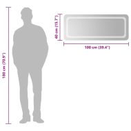 LED огледало за баня, 100x40 см