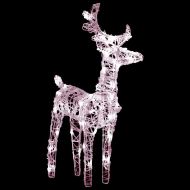 Коледна украса елени с шейна, 160 LED, 130 см, акрил