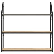 Стенен рафт на 3 нива сонома дъб 80x21x78,5 см инженерно дърво