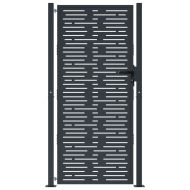 Градинска порта, антрацит, 100x175 см, стомана, квадратен дизайн