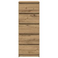 Бюфет с чекмеджета, дъб артизан, 37,5x35x99 см, инженерно дърво