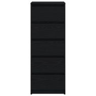 Бюфет с чекмеджета, черен дъб, 37,5x35x99 см, инженерно дърво