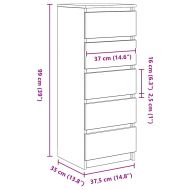 Бюфет с чекмеджета, дъб сонома, 37,5x35x99 см, инженерно дърво