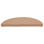 Изтривалки за стълби, 15 бр., 56x17x3 см, светлокафяви, полукръгли