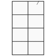 Стена за душ с прозрачно ESG стъкло, 115x195 см, черна