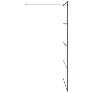 Стена за душ с прозрачно ESG стъкло, 115x195 см, черна