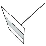 Параван за баня черен 100x195 см наполовина матирано ESG стъкло