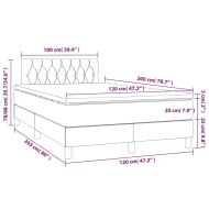 Боксспринг легло с матрак и LED, тъмнокафяво, 120x200 см, плат