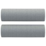 Комплект дивани 3 части с възглавници светлосив текстил