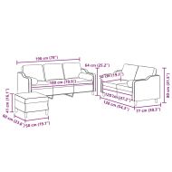 Комплект дивани 3 части с възглавници светлосив текстил