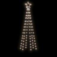 Конусовидна коледна елха, студено бяло, 108 LED, 70x180 см