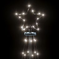 Конусовидна коледна елха, студено бяло, 108 LED, 70x180 см