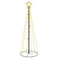 Конусовидна коледна елха, топло бяло, 108 LED, 70x180 см