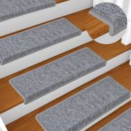 Изтривалки за стълби, 30 бр., 65x21x4 см, светлосиви, с правоъгълен кант
