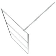 Параван за баня, сребрист, 90x195 см, прозрачно ESG стъкло