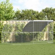 Клетка за пилета 2 pcs Сребрист 400 x 200 x 200 см Стомана и PE