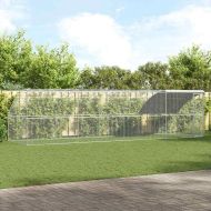 Клетка за пилета 4 pcs Сребрист 800 x 200 x 200 см Стомана и PE